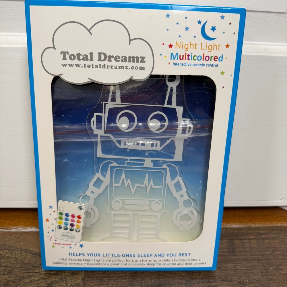 Total Dreamz Robot LED Night Light‎ Multicolor Remote Control Acrylic USB New